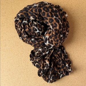 Leopard Print Women's Scarf - Brown Multi